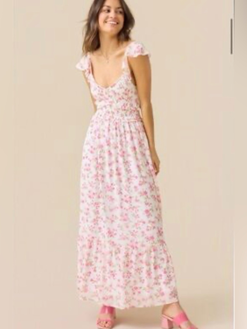 Altar'd State Pink Floral Maxi Dress